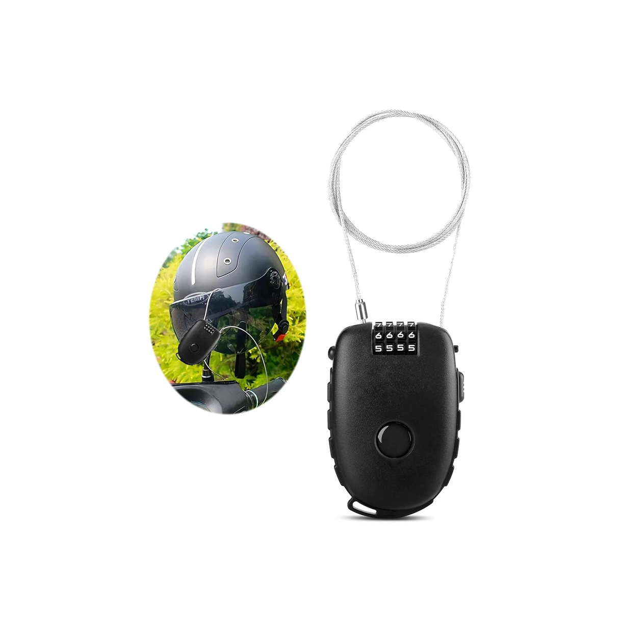 4-Digit Combination Padlock with Flexible Cable