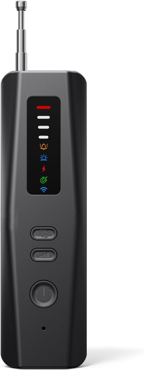 Hidden Camera Detectors, Advanced Anti-Spy Technology RF Signal GPS Tracker Finder, Wireless Bug Sweeper with Magnetic Detection for Home Office Travel Security, Real-Time Alarm