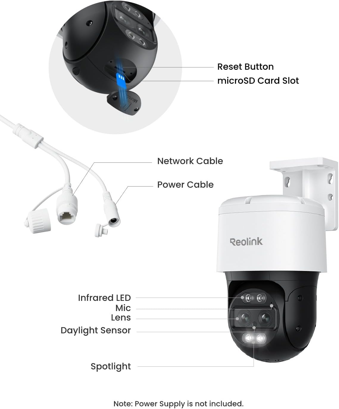 REOLINK TrackMix 4K PTZ PoE Camera, Dual-Lens, 6× Hybrid Zoom