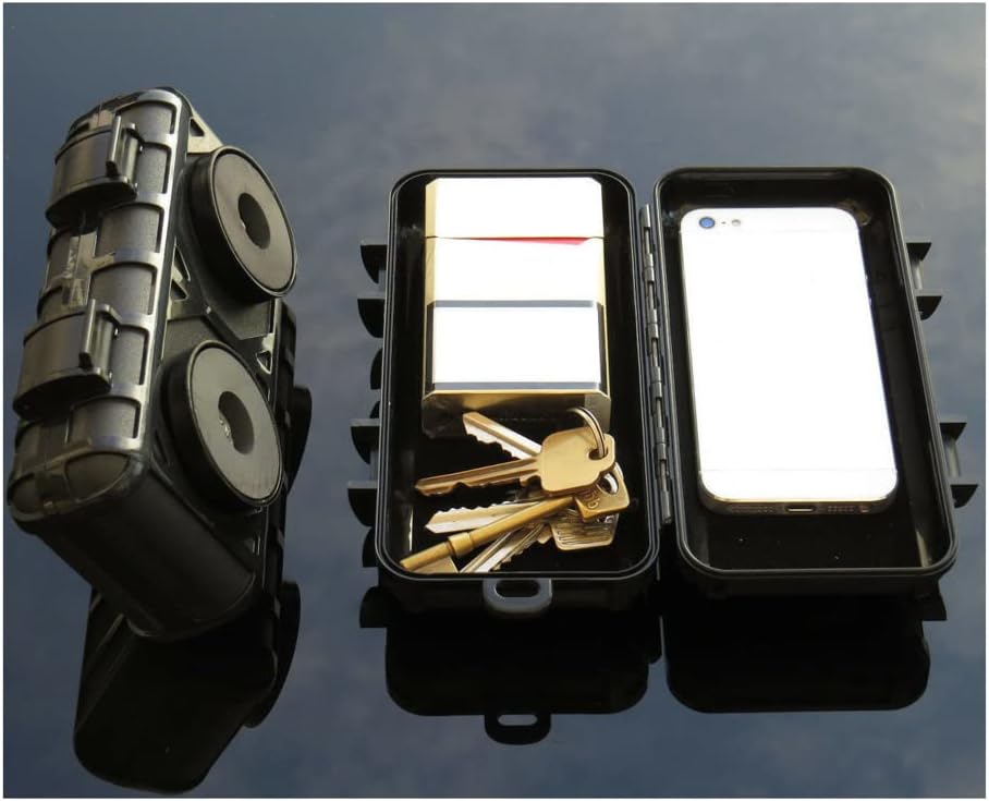 Vastu Large Magnetic Waterproof Stash Box Container for Under Car Truck Lorry Van with Very Strong Magnet to Hold 10Kg