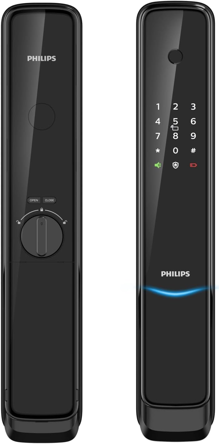 Philips Smart Lock 9300-5HBGS, Fingerprint + Card + Remote, Black