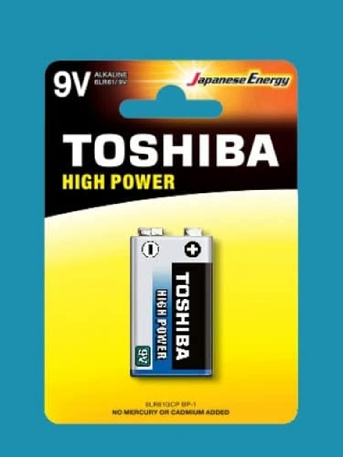 TOSHIBA 9V Alkaline Battery, High Power Vibration Resistant
