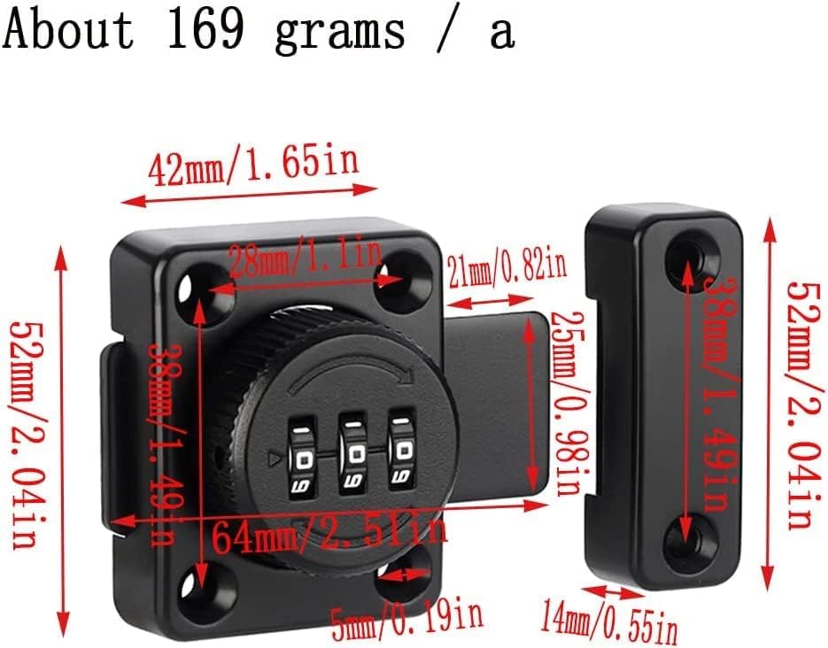 SYOSI Mechanical Password Lock for Cabinet/Sliding Door (Surface-Mounted)
