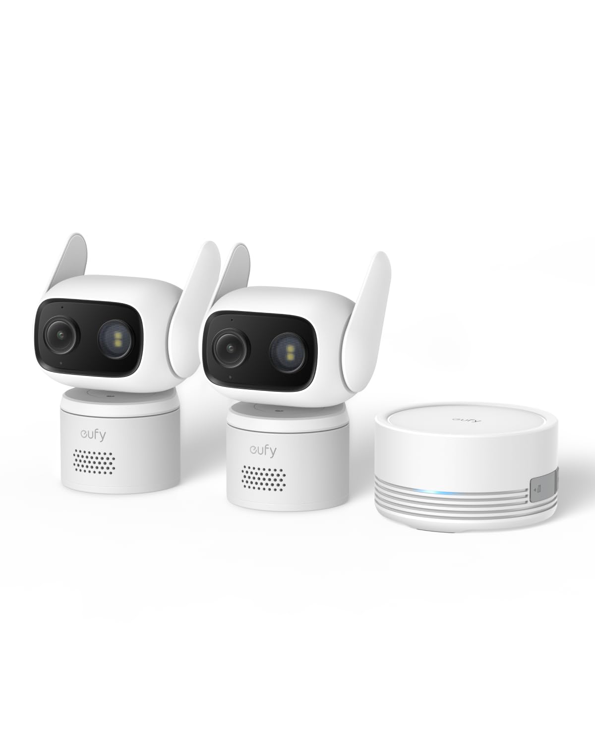 eufy Wired Cam C31,360° Coverage with Pan and Tilt,Indoor and Outdoor,Dual Antenna,Colour Night Vision,Subscription-Free,AI People/Vehicle/Pet/Crying Detection, 24/7 Recording,Black (Black, Solo)