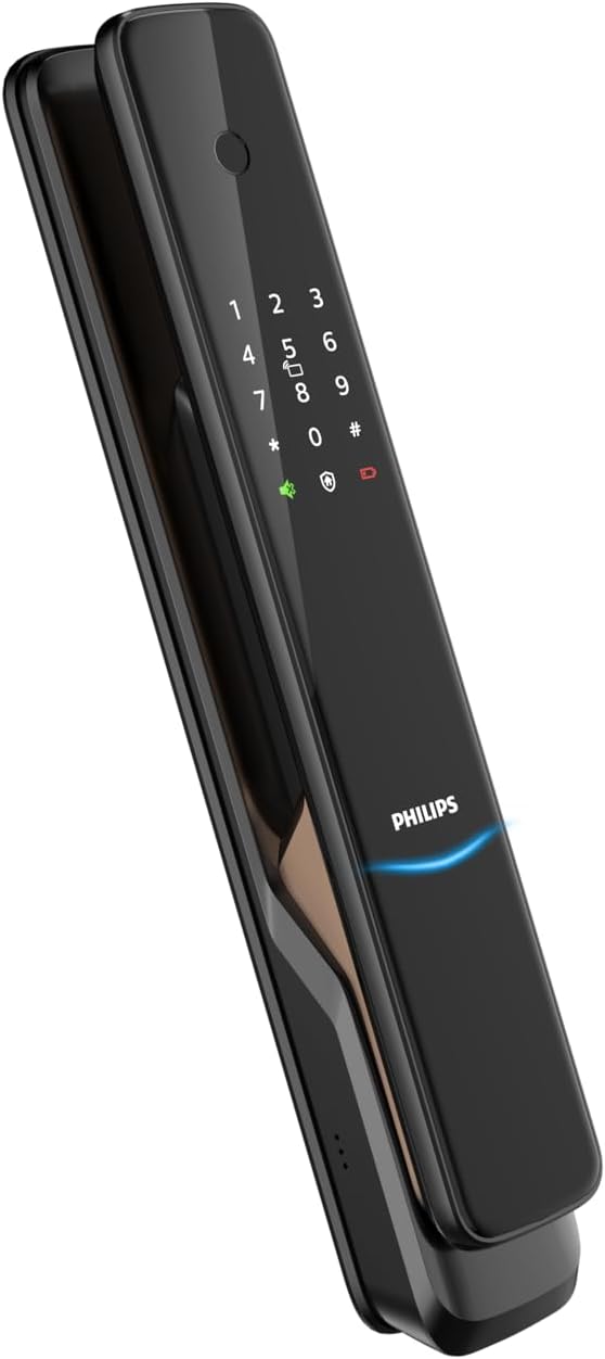 Philips Smart Lock 9300-5HBGS, Fingerprint + Card + Remote, Black