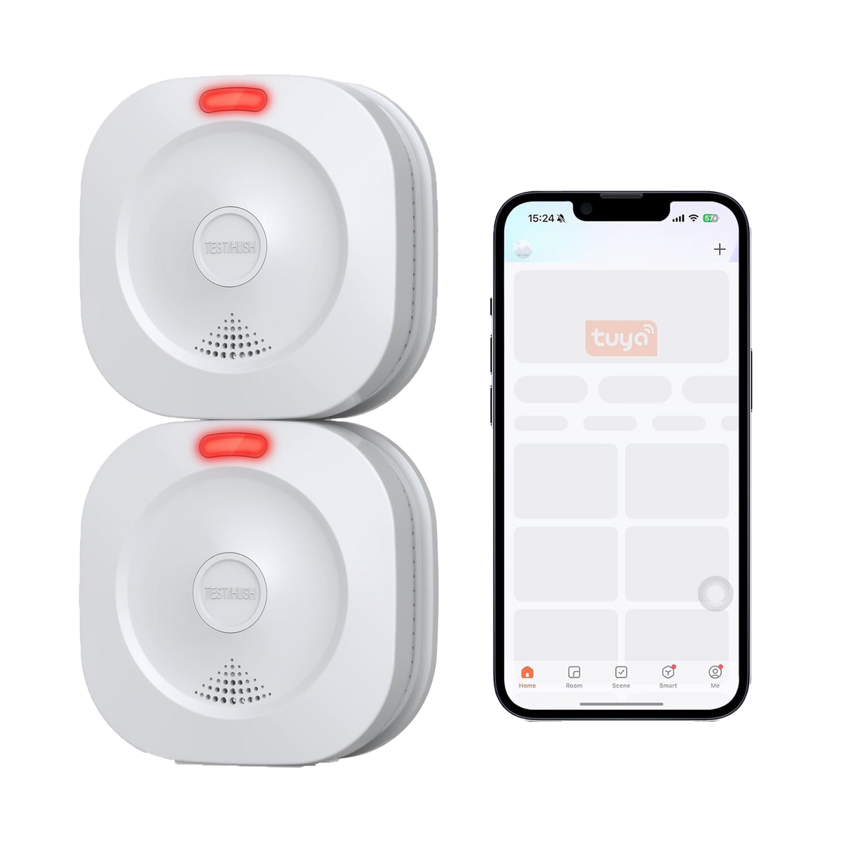 ZYTA WiFi Smoke Detector with 10-Year Battery, EN 14604 (2-Pack)