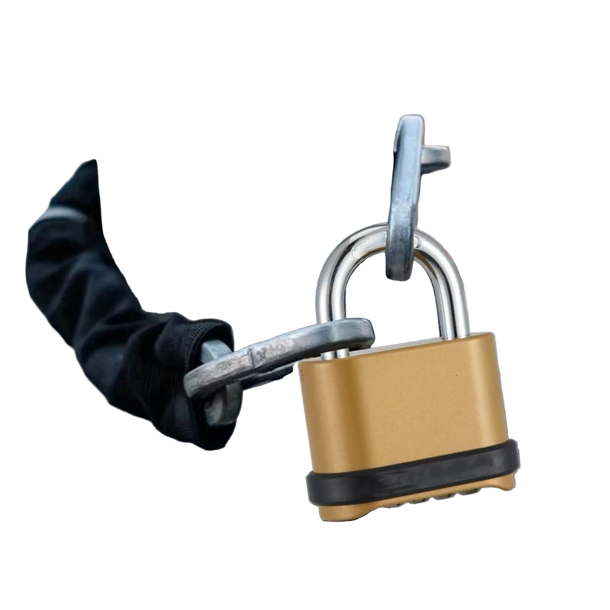 Azonee 4-Digit Combination Padlock, Heavy Duty Outdoor, Brass Finish