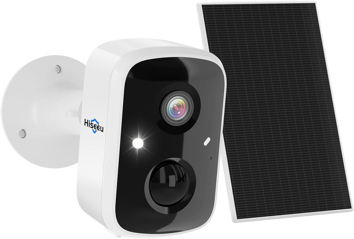 Hiseeu 4MP 3K Solar Wireless Home Security Camera, WiFi, Battery, Outdoor | Powered, Indoor, Smart, Wire-Free, Rechargeable, Easy Setup, CCTV, Remote View, Guard, Motion Alert, App Control, 24/7