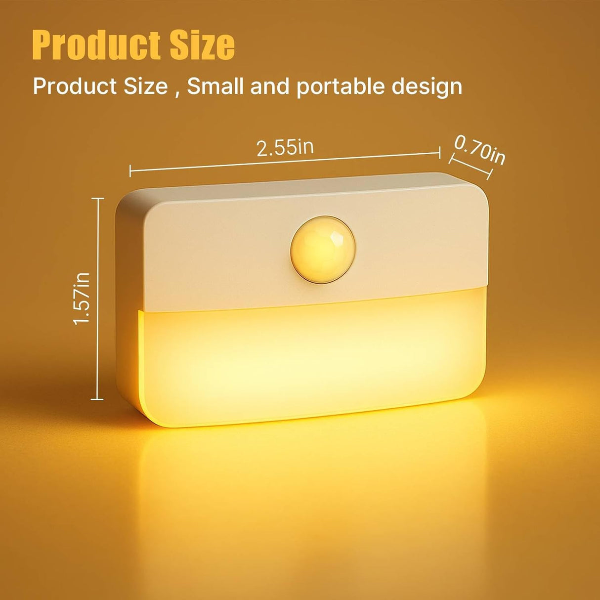 Guankai 8 Pack Motion Sensor Stair Light for Indoor, Battery Operated Closet Lights, Wireless Stick on Anywhere Hallway Lamp, Portable Led Night Lamps for Bedroom Under Cabinet Kitchen
