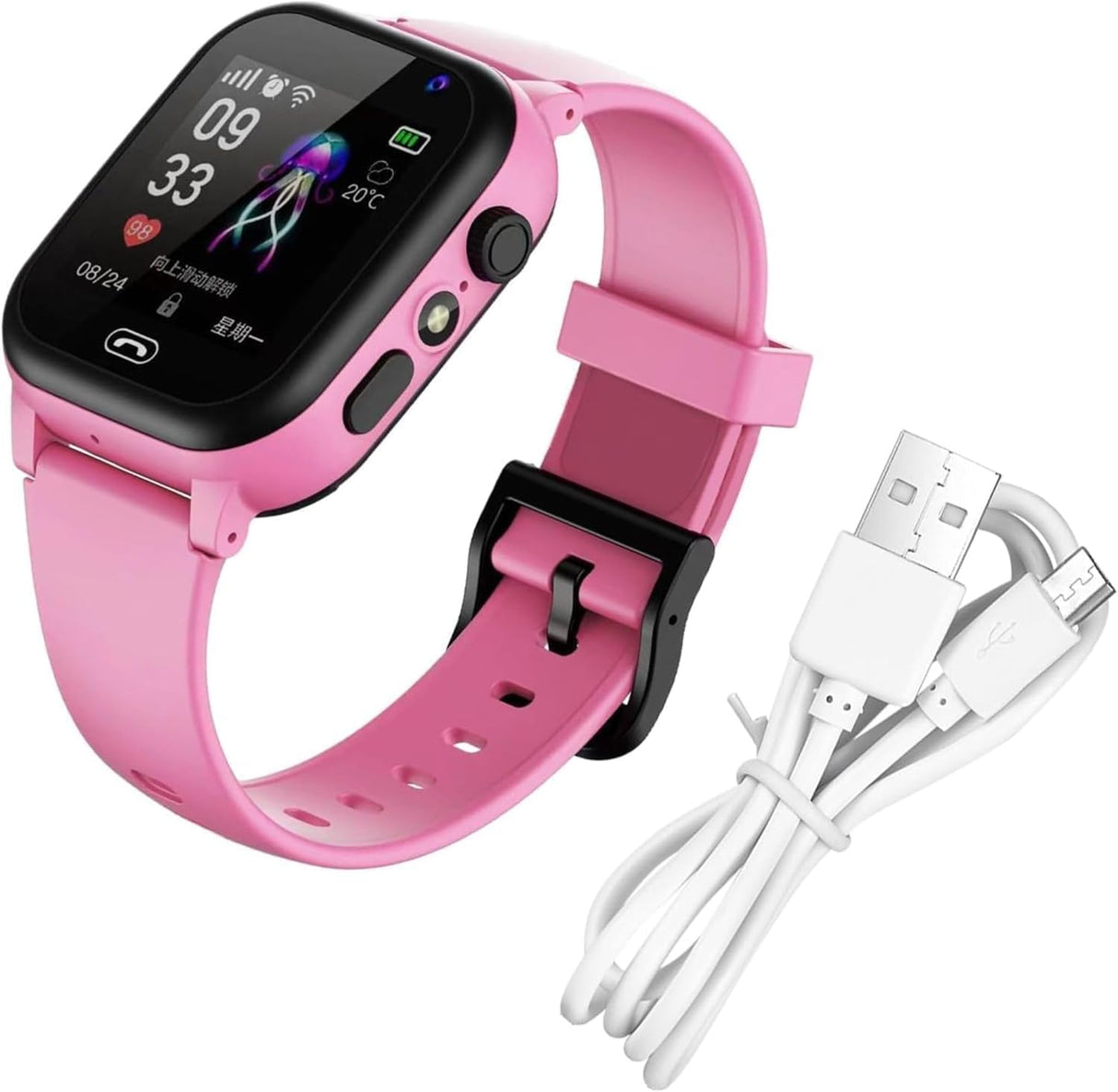 Kids Smart Watch with SOS Call, & GPS Tracking, SIM Card Support, IP67 Waterproof Touch Screen kids smart watch fitness tracker,School Mode, Alarm, Class Mode & Activity Features for Boys Girls