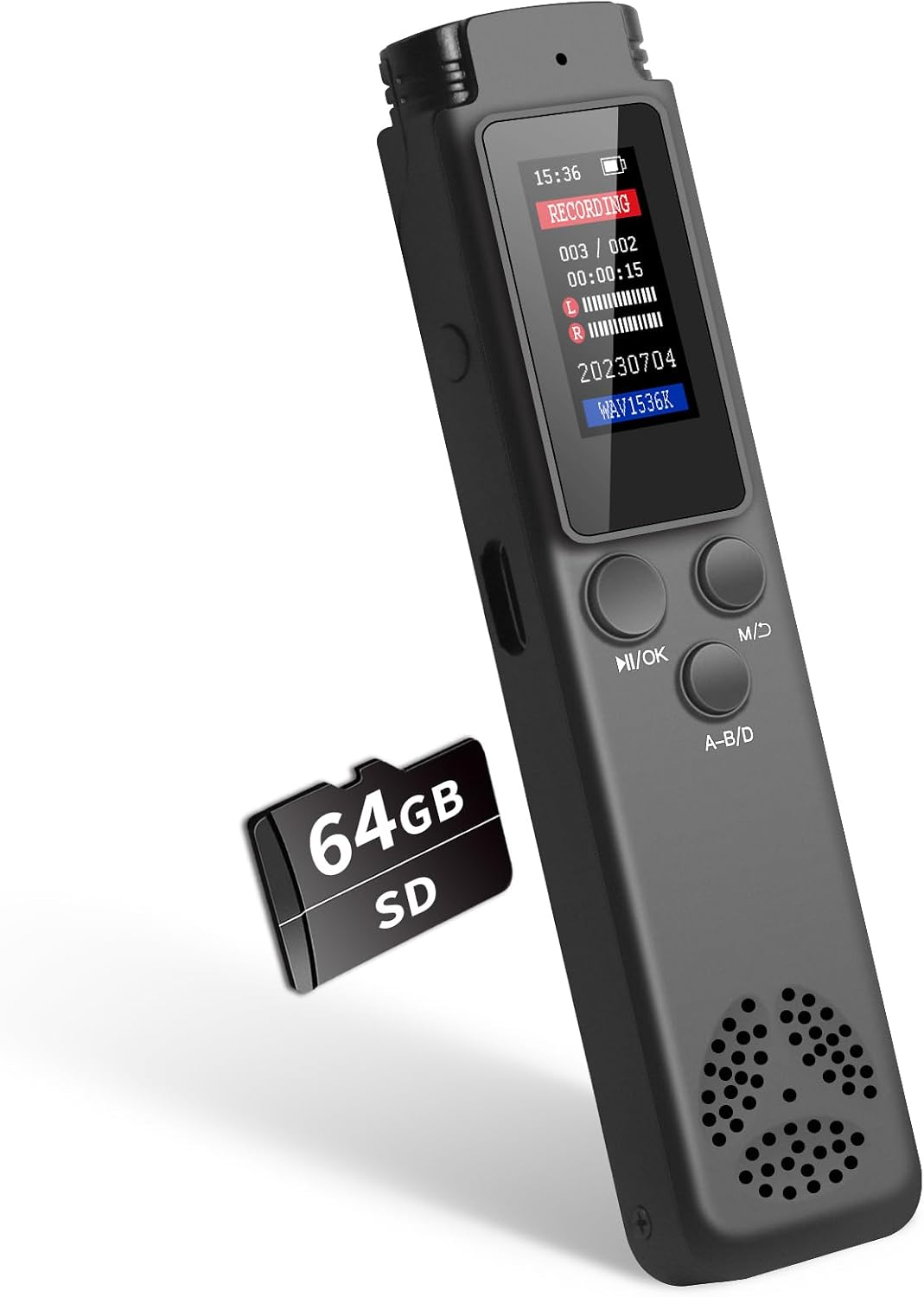 ASINNO 64GB Digital Voice Recorder, Voice-Activated + USB-C