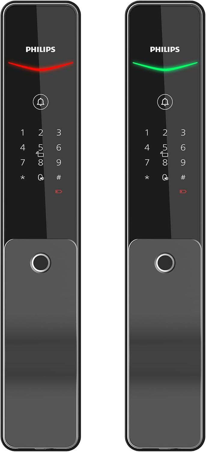 Philips EasyKey DDL801-5HBS Push-Pull Smart Lock, Fingerprint + App