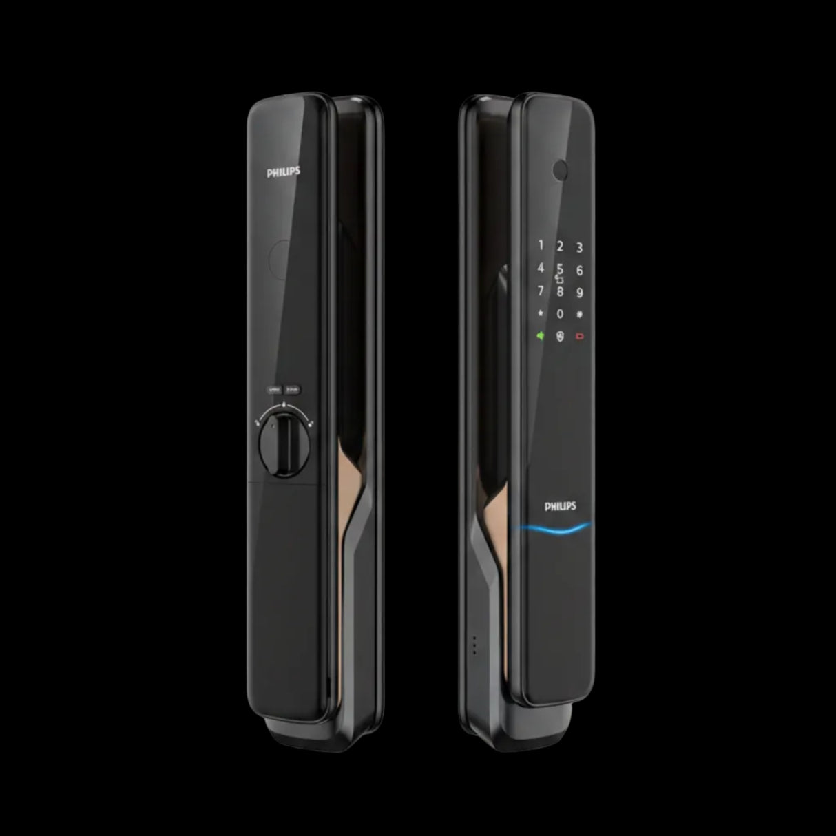 Philips Smart Lock 9300-5HBGS, Fingerprint + Card + Remote, Black