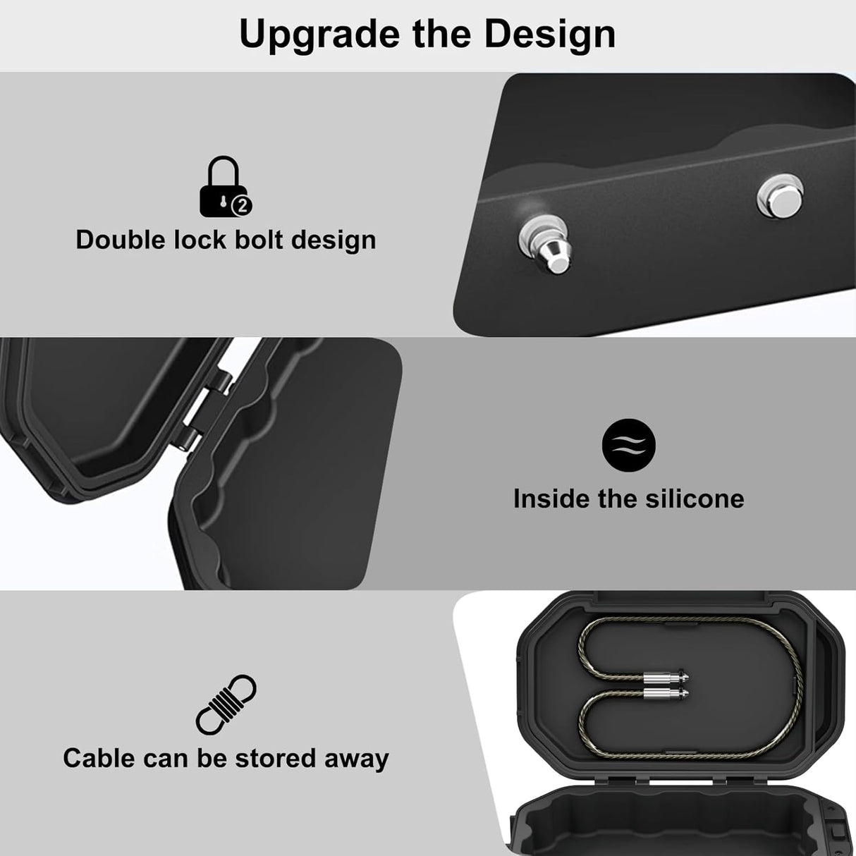 Diyife IP68 Portable Safe Box, Travel Safe Lock Box with Code, 4 Digit Combination Lock Waterproof Anti-Theft Lock Box with Removable Chain, Portable Lockbox for Beach Outdoor Dorm Hotel Home Car