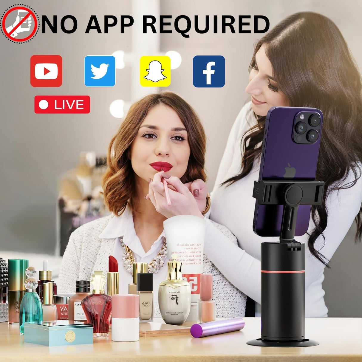 Auto Face Tracking Tripod, Smart Selfie Stick Object Tracking Holder, No App Required, 360° Rotation Body Phone Camera Mount with Detachable Remote, Smart Shooting Holder With Gesture Control