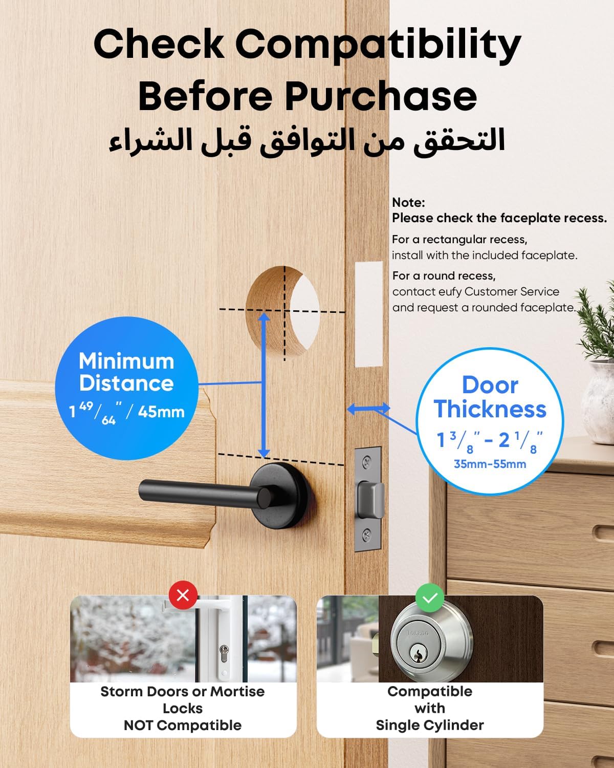 eufy Security Video Smart Lock E330, 3-in-1 Camera+Doorbell+Fingerprint Keyless Entry Door Lock, WiFi Door Lock,App Remote Control,2K HD,Doorbell Camera,No Monthly Fee