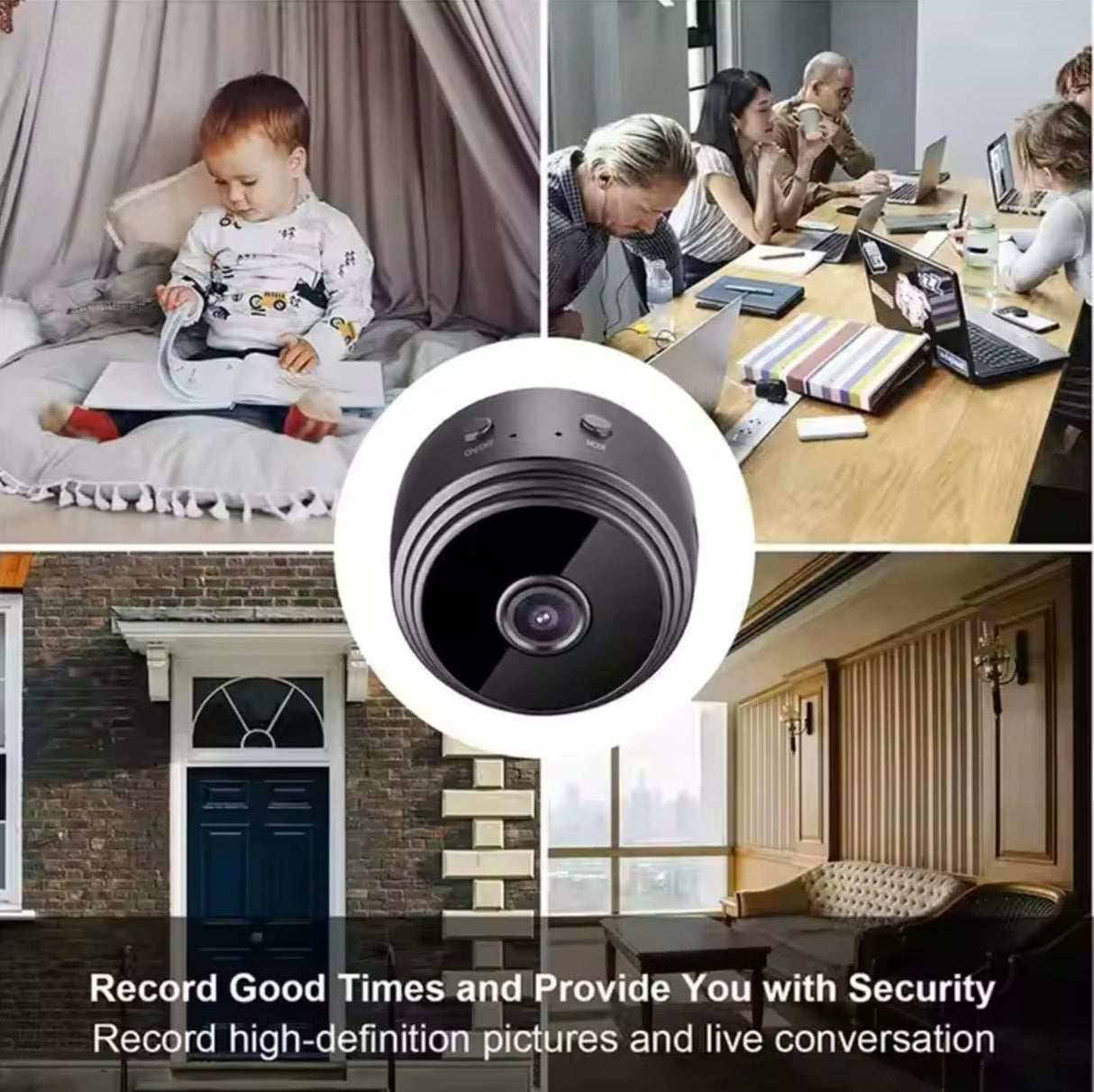 Mini WiFi Camera, 1080P HD | كاميرا واي فاي صغيرة | Night Vision, Motion Detection, Remote View, Indoor/Outdoor Security