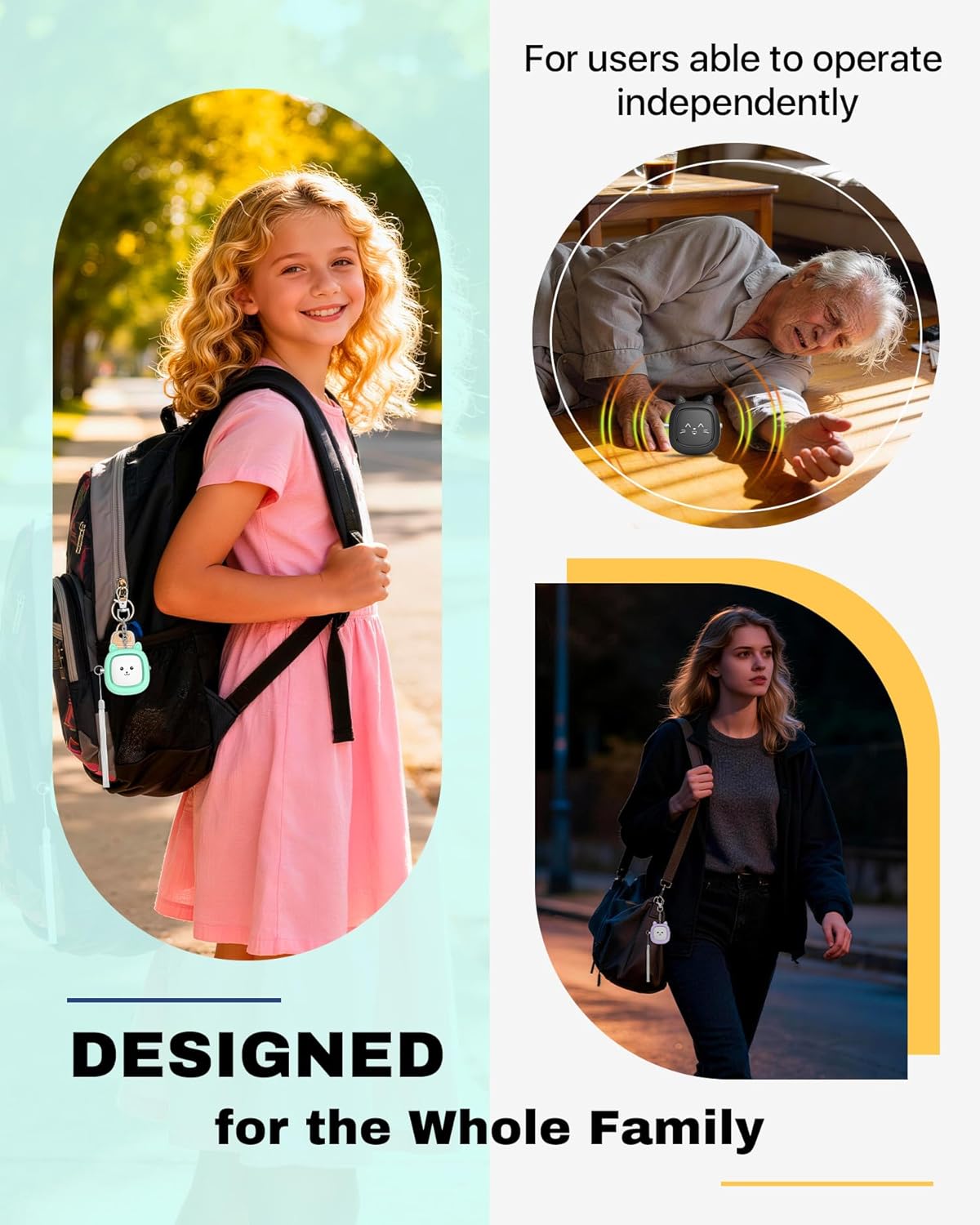 Personal Safety Alarm, VIGOROAD 3 Pack Loud 130dB Siren Emergency Panic Alarm with LED Light, Easy Pull Pin Keychain Self-Defense Security Alarm for Women, Seniors, Kids