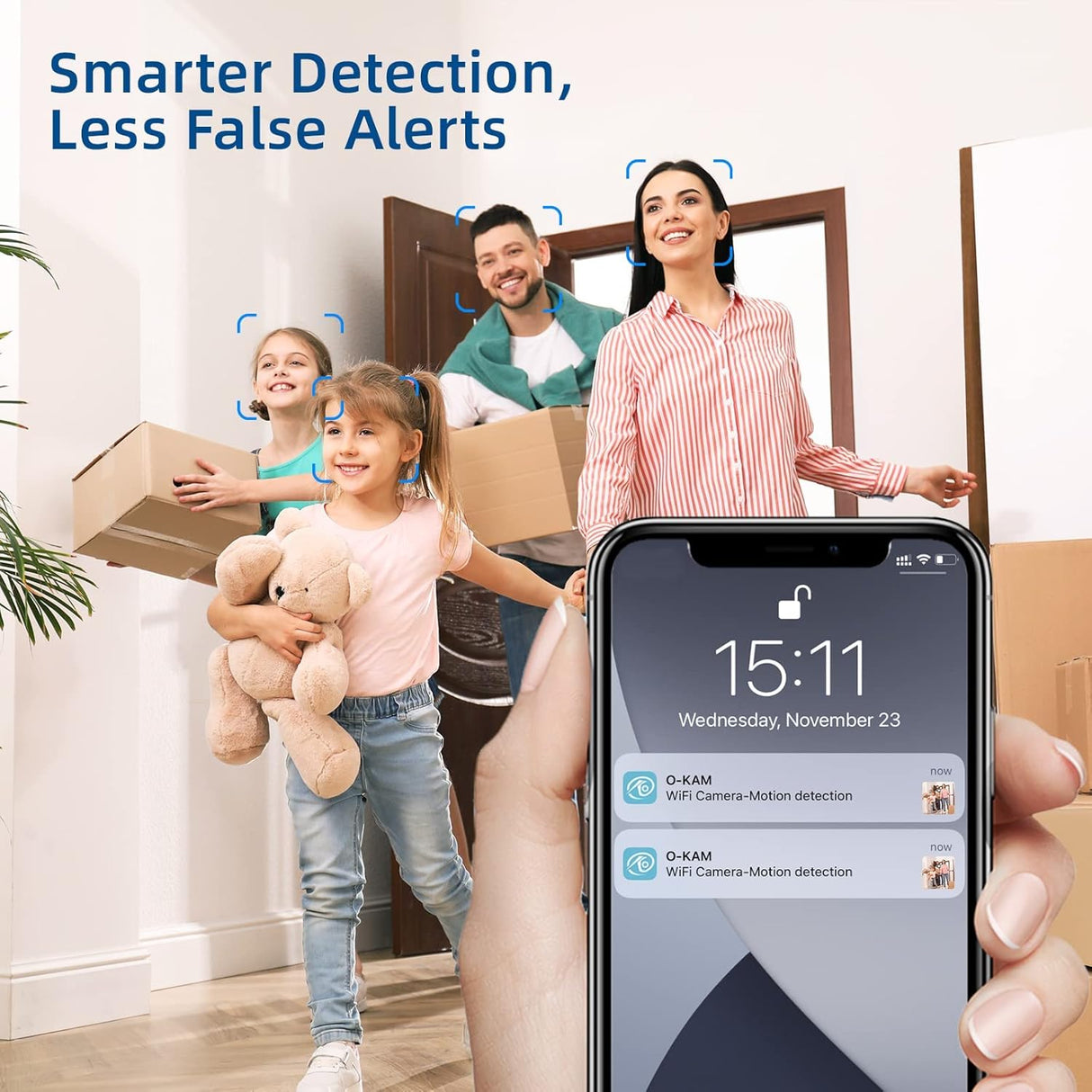 VIDCASTIVE Security Camera 4K Mini Wireless WiFi Indoor Cameras, AI Human Detection, Auto Night Vision, Cloud Storage, Up to 100 Days Standby Battery Life