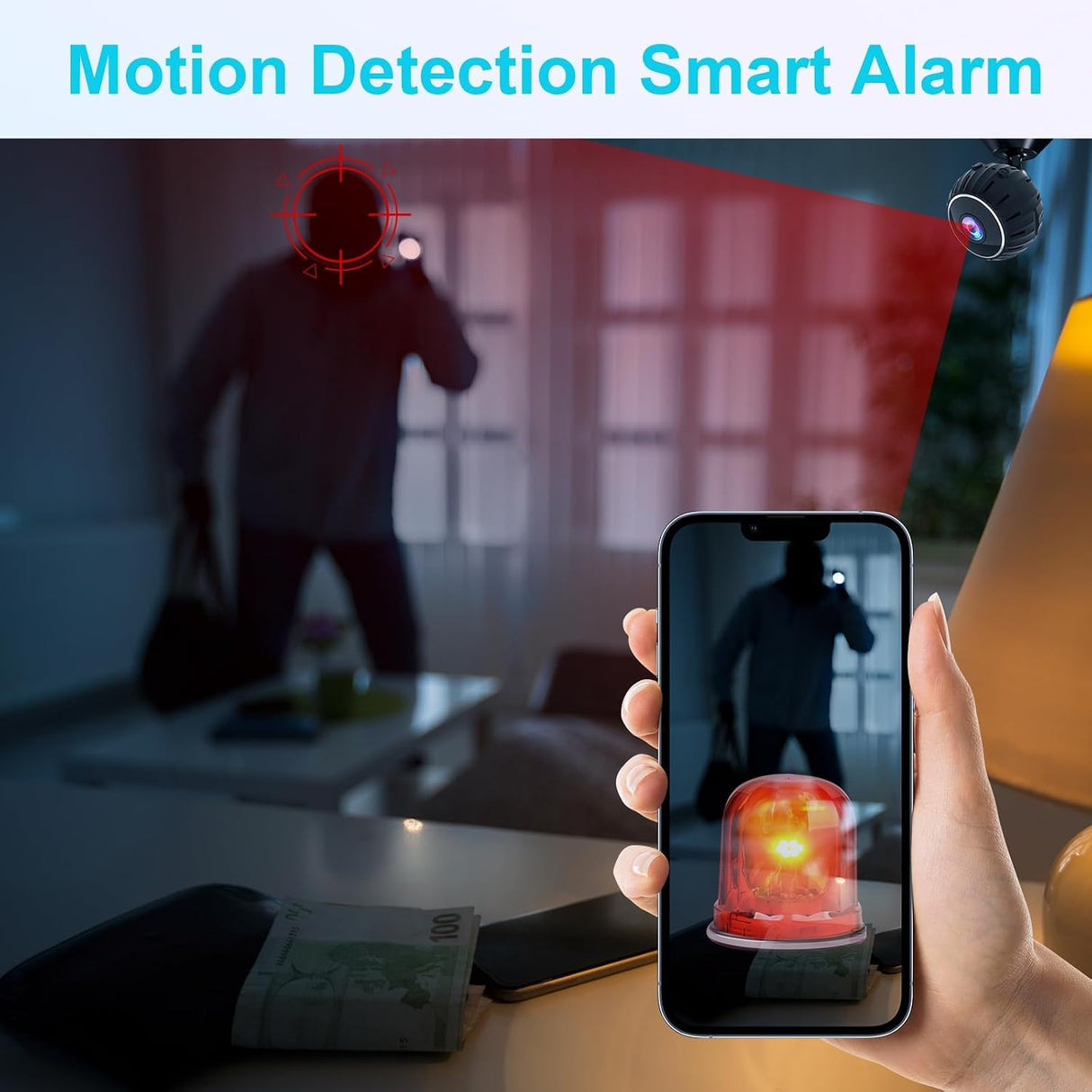 Mini Spy Camera,1080P HD Mini Camera Hidden Security Cam, Wifi Wireless Micro Nanny Cam with Audio and Video, Mini Camera with Night Vision Motion Detection for Outdoor/Indoor