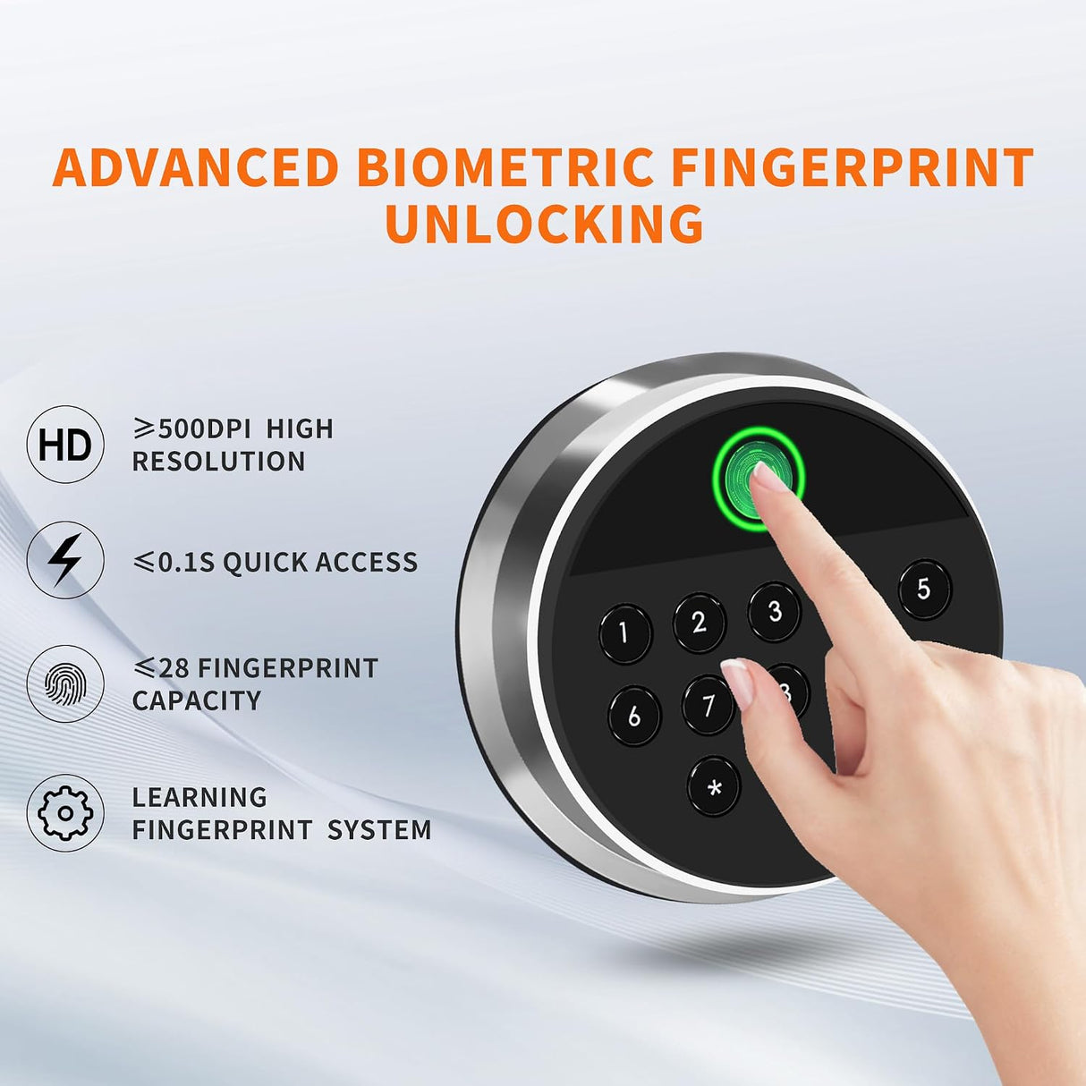HSGCJS Biometric Fingerprint Safe, Home Safe Box with full Digital Keypad,Security Safe For Home,Office and Hotel-1.2 Cubic Feet