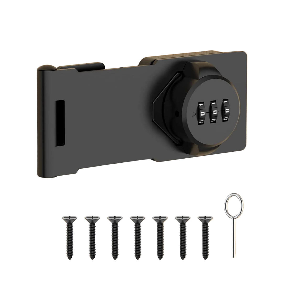 YogePote Mechanical Password Rotary Hasp Lock, Slide Latch, Black