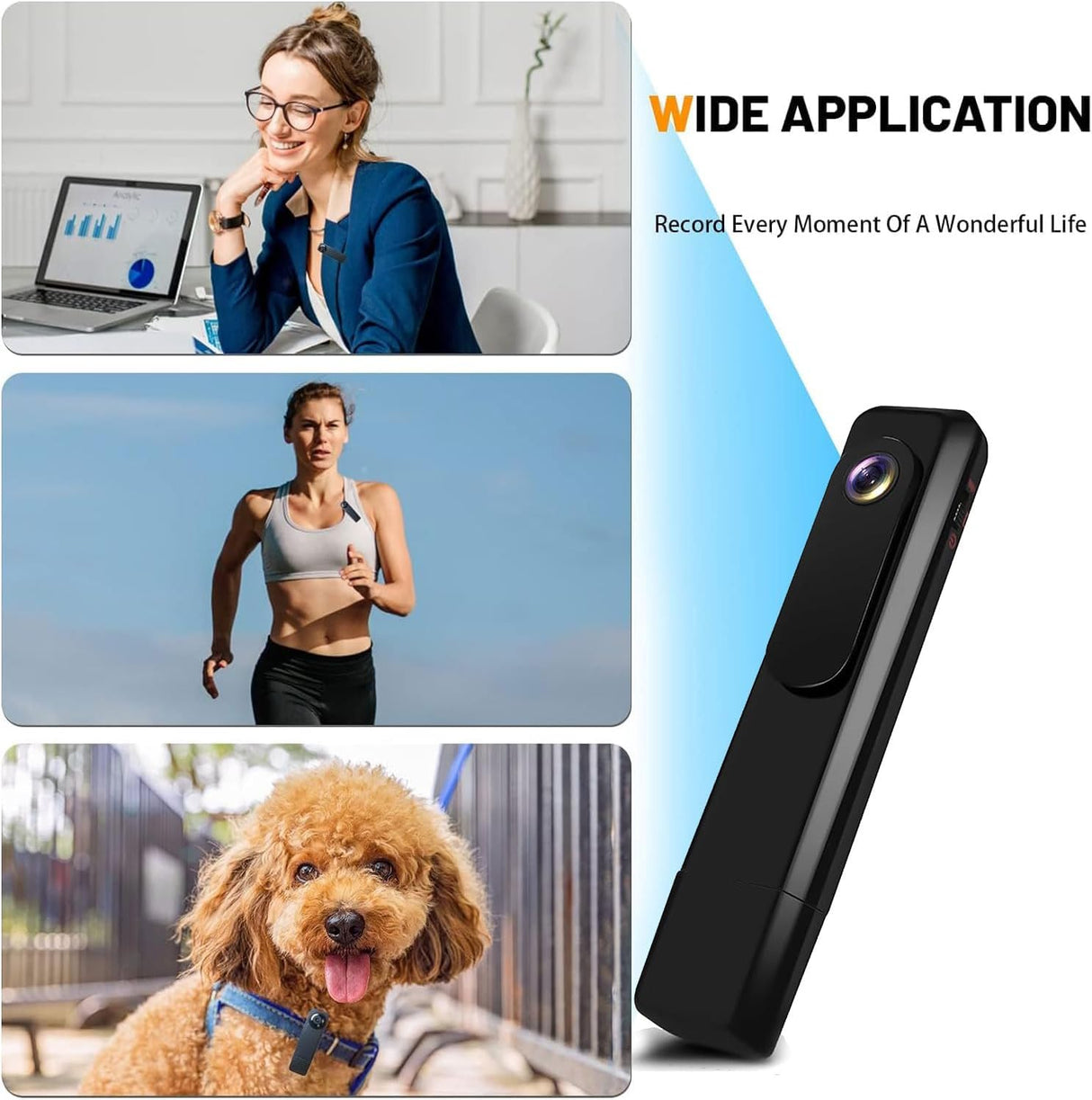 Mini Camera, 1080P HD Wearable Recorder Video Mini Camera, Portable Body Camera, 1000mah Battery with Night Vision, Loop Recording, Small Security Camera for Offive Meeting Travel Outdoor (Black)