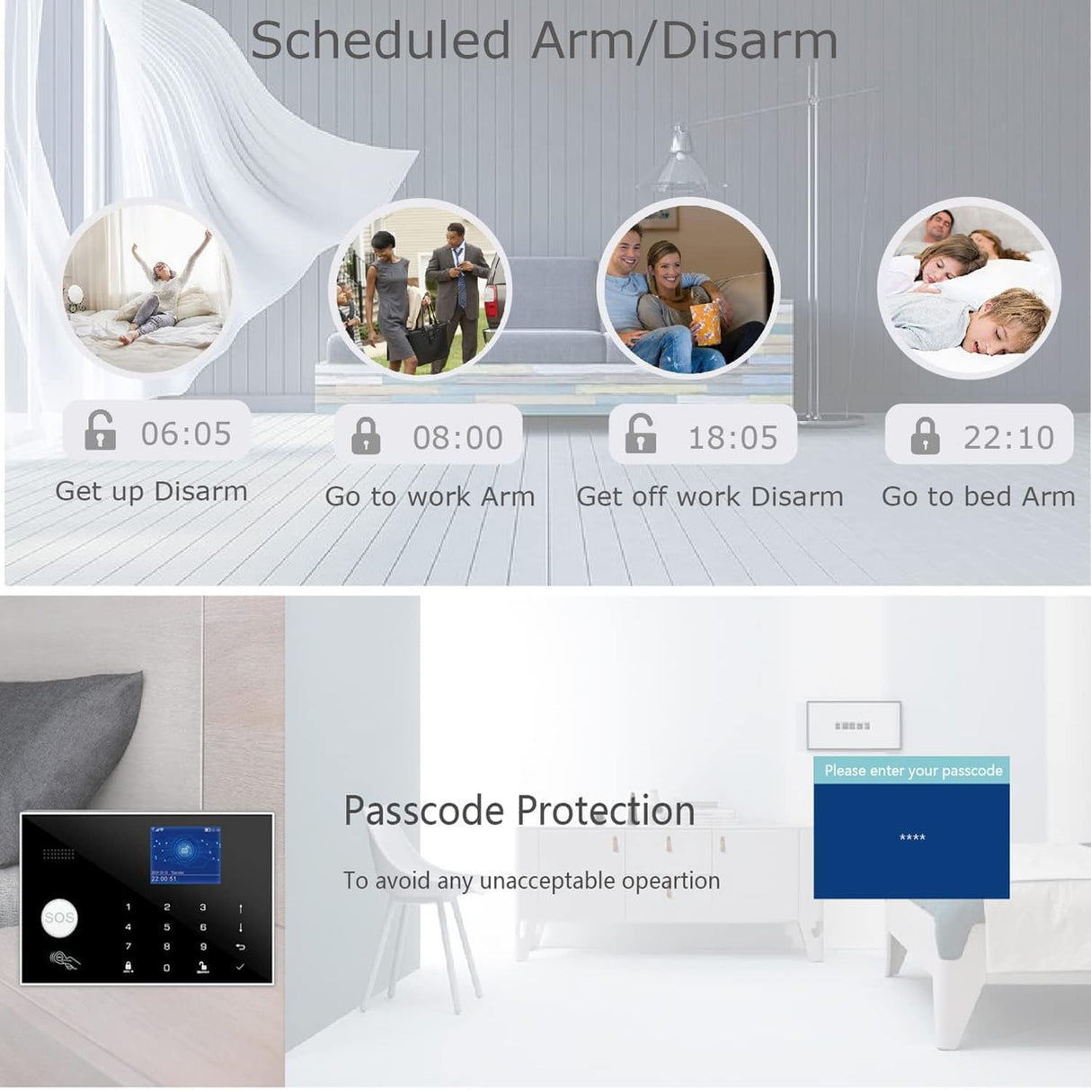WiFi and GSM Home Security Alarm System, Door/Window Sensor (x10) Motion Detector (x1) with Smart Life and Tuya App Alert, Works with Google Assistant and Alexa