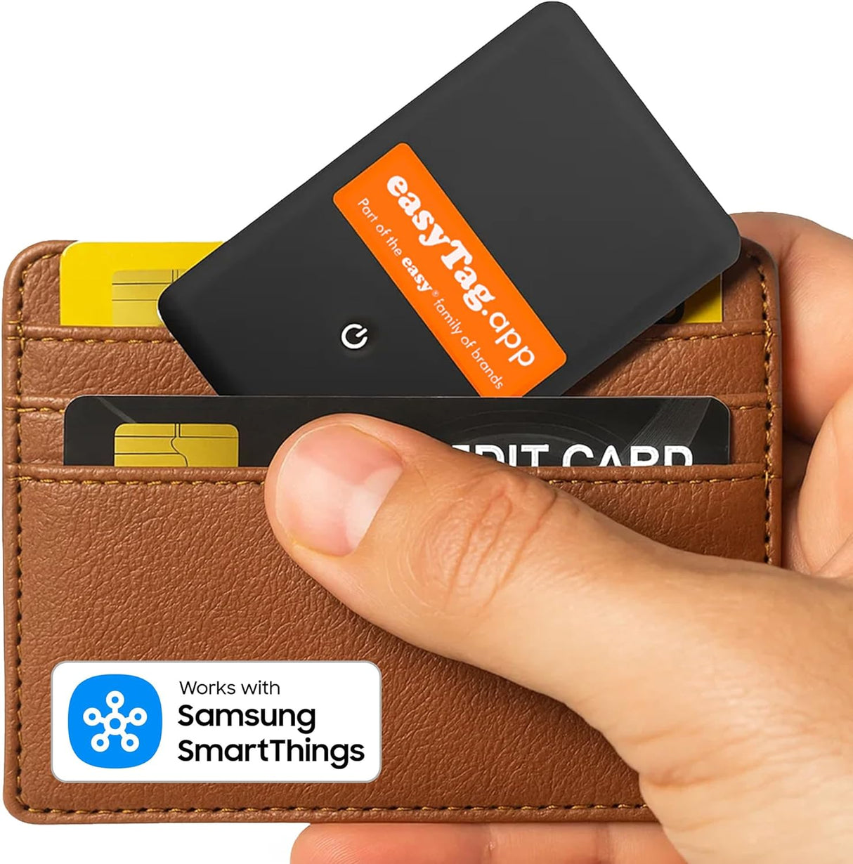 easyTag Wallet Tracker (Global Tracking for Samsung) - Rechargeable Luggage Tag for Wallets, Bags and Suitcases. Samsung Tag Compatible with SmartThings App