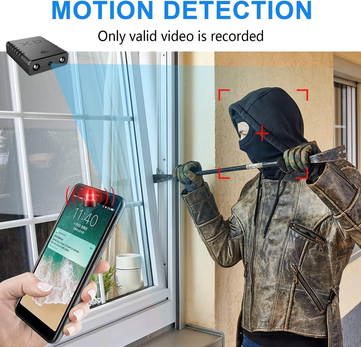 Smallest Wireless Hidden Camera,HD1080P Wireless Battery Camera,Portable Remote Camera,Nanny Cam,Baby Monitor with Night Vision,Motion Detection,Cloud Storage,Remote Viewing for iOS Android Phone APP