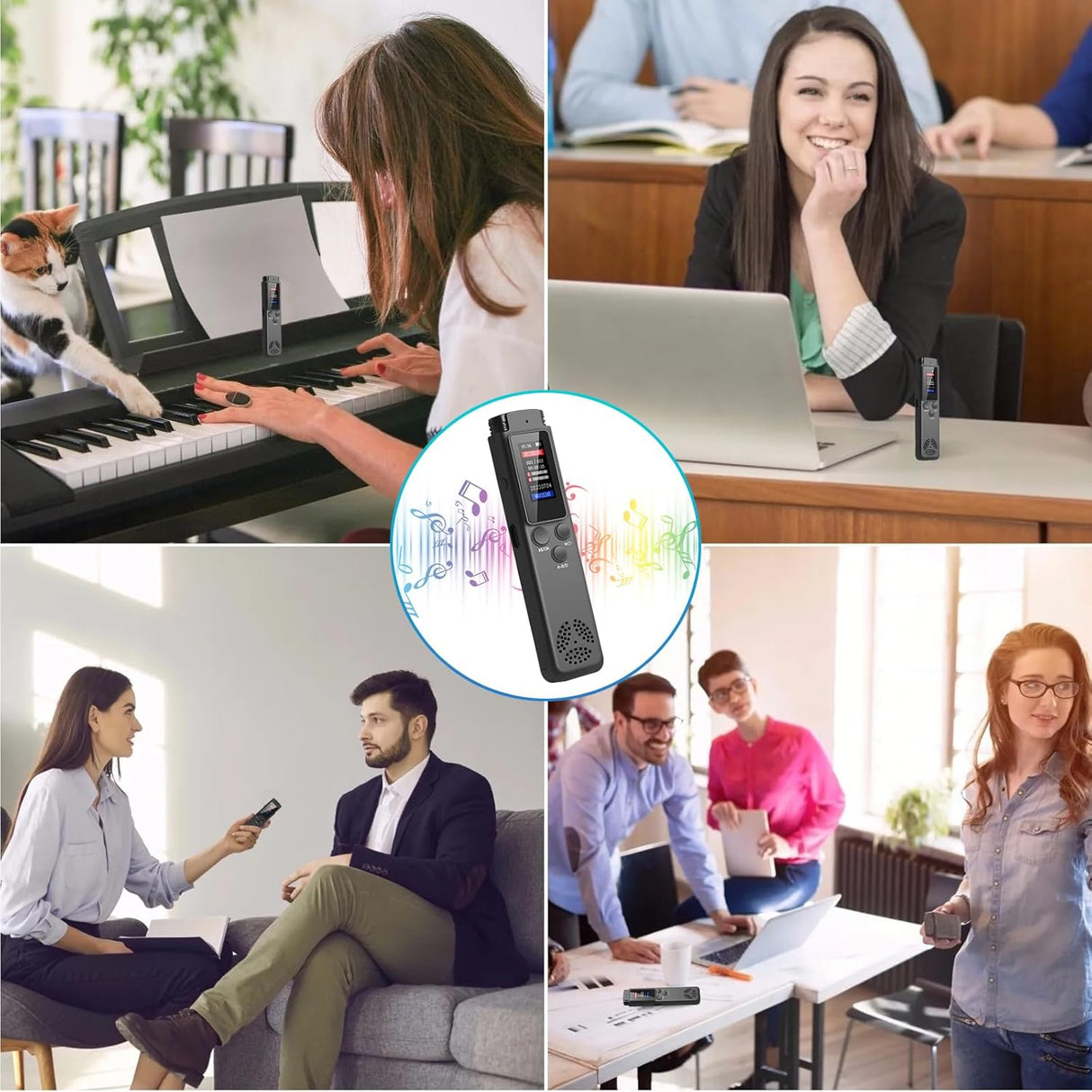 ASINNO 64GB Digital Voice Recorder, Voice-Activated + USB-C