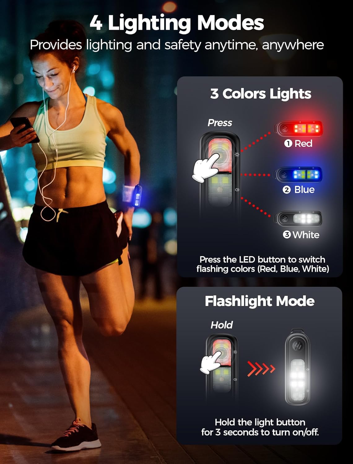 130DB Personal Safety Alarm - Rechargeable Emergency Siren with 3 LED Strobe Lights, Self Defense Keychain for Women, Men, Kids & Seniors - Clip-On Alarm for Running, Walking, Travel (Black)