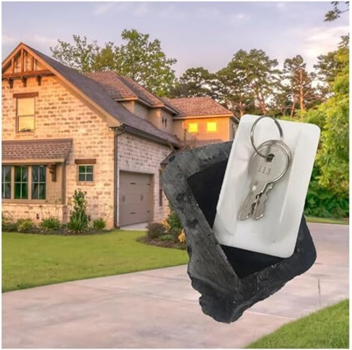 SHAKLZOP Garden Stone Fake Rock Key Hider, Outdoor
