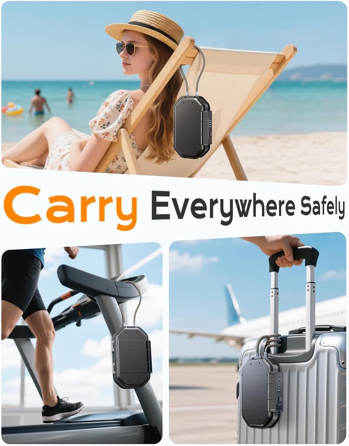 Ctoby Portable Travel Safe, 4-Digit Combination, Waterproof