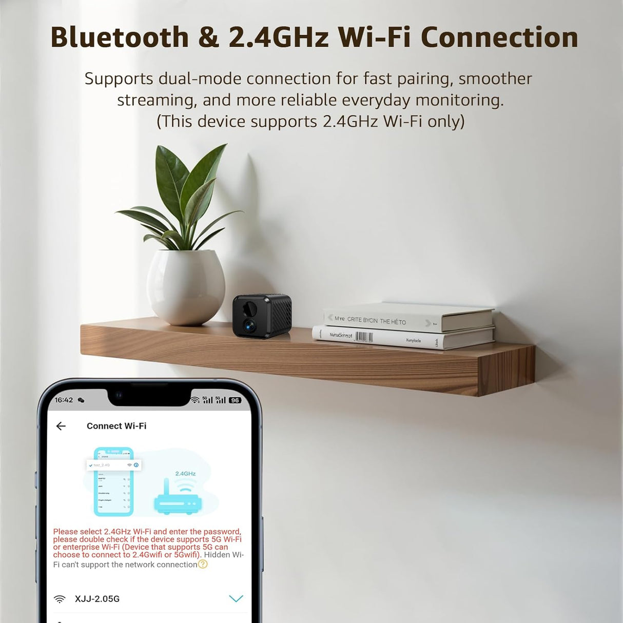 Mini Camera 4K Indoor Security Camera with 3-Day Cloud Storage, App Control & Remote Access, AI Motion Detection, Night Vision, 60-Day Battery, Smart Standby, Compact Design for Home Monitoring