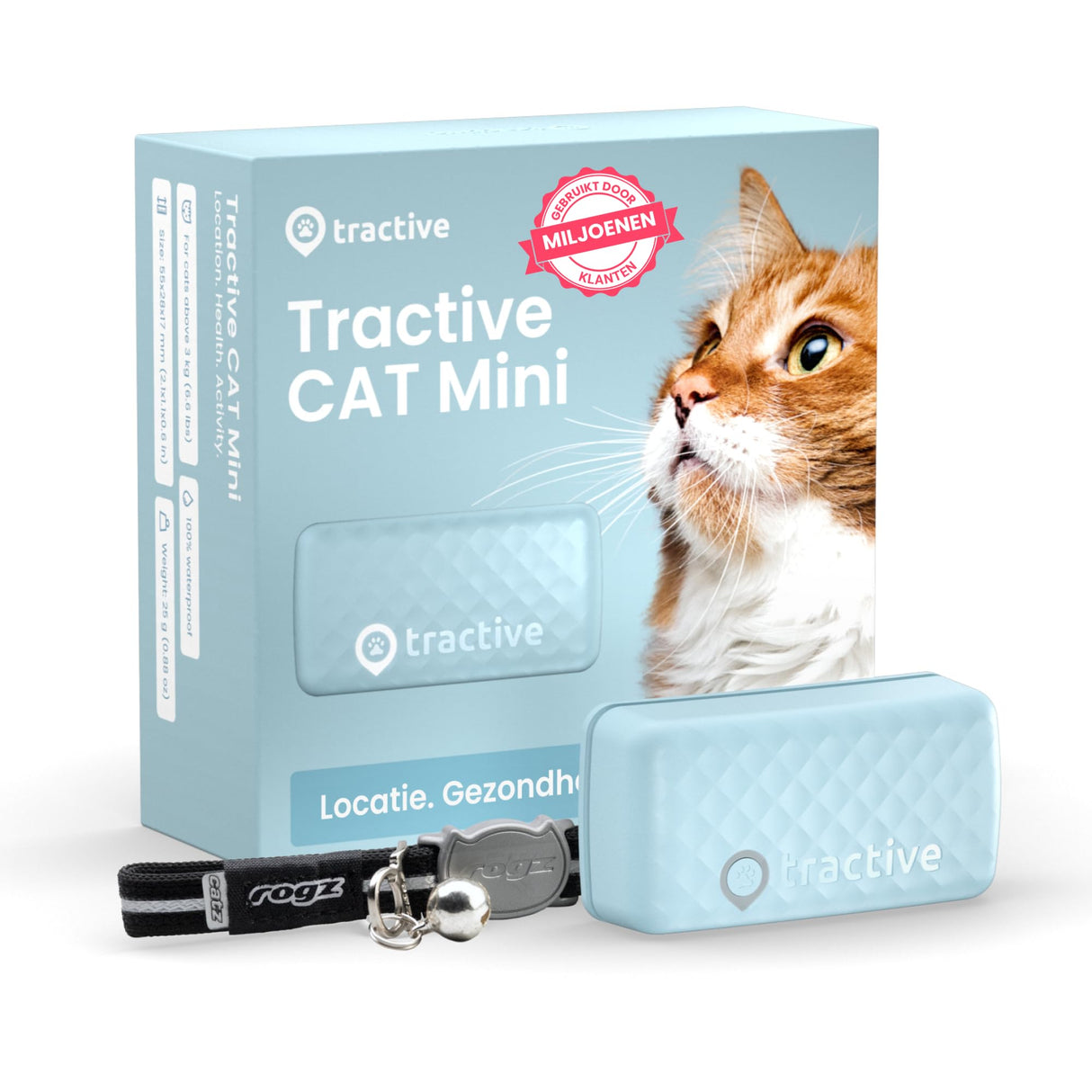 Tractive Smart Cat Tracker Mini | #1 Cat GPS | Real-Time Location Tracking | Territory & Location History | Safety Collar included (Dark Blue)