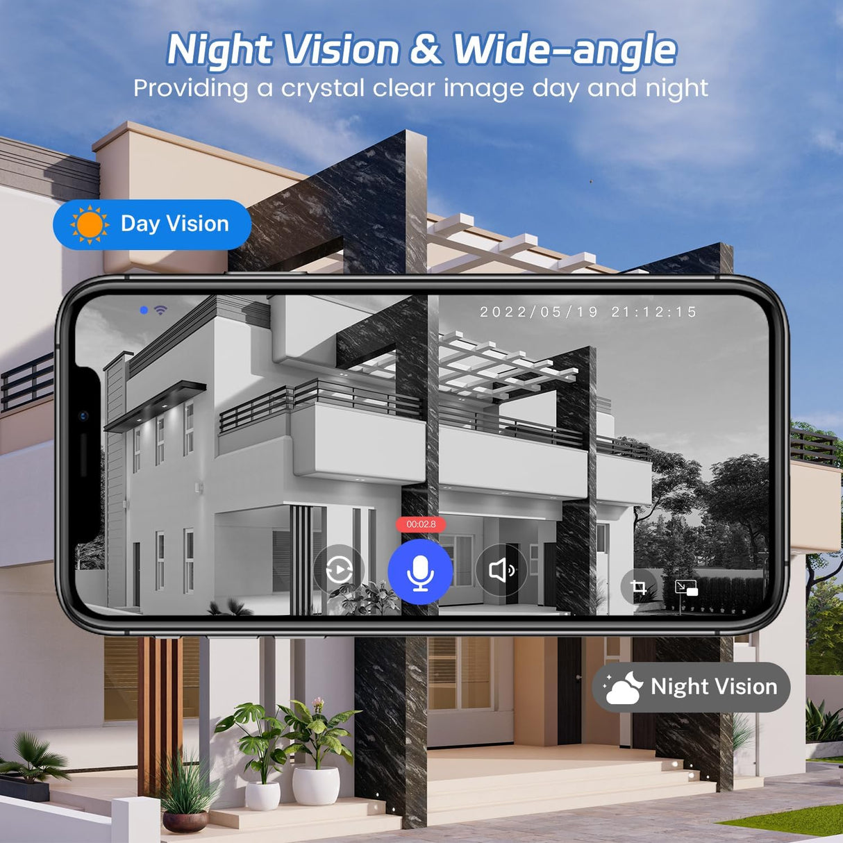 Guggre 1080P Video Doorbell Camera, Intelligent Human Detection, Cloud Storage, Chime Included, Live View, 2-Way Audio, IR Night Vision, Wide Angle Lens, Indoor/Outdoor
