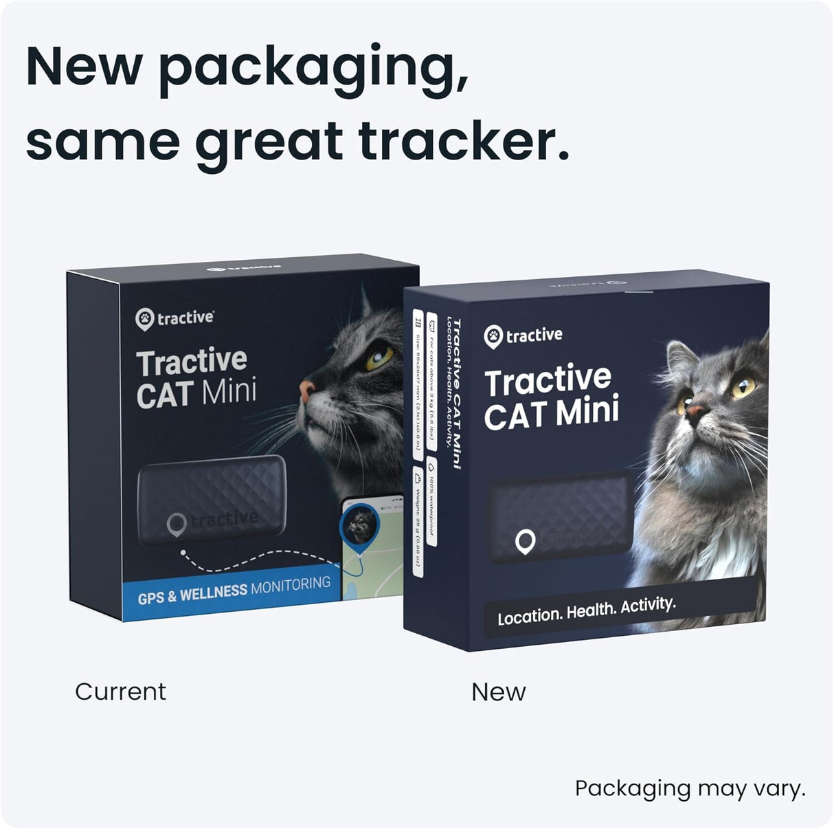 Tractive Smart Cat Tracker Mini | #1 Cat GPS | Real-Time Location Tracking | Territory & Location History | Safety Collar included (Dark Blue)