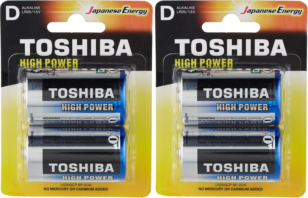 TOSHIBA 9V Alkaline Battery, High Power Vibration Resistant