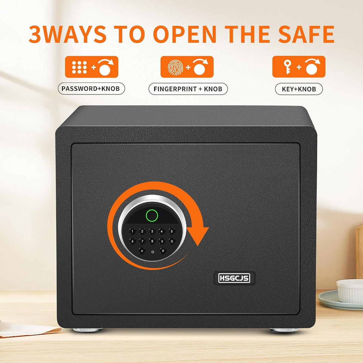 HSGCJS Biometric Fingerprint Safe, Home Safe Box with full Digital Keypad,Security Safe For Home,Office and Hotel-1.2 Cubic Feet