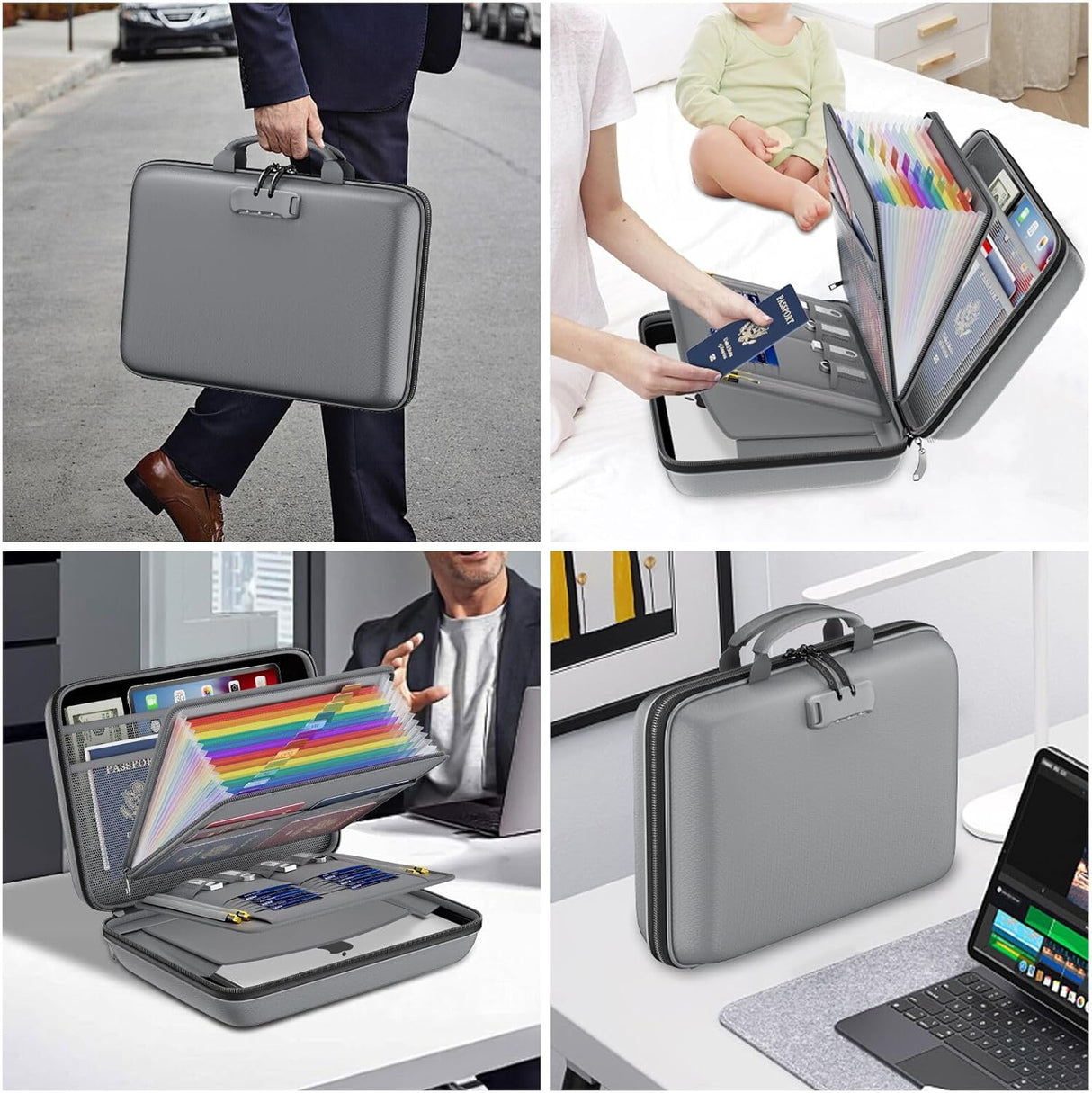 DocSafe Fireproof File Organizer with Lock, Green, 15.55 x 3 x 11.5 inches, Hard-Shell Fireproof File Organizer