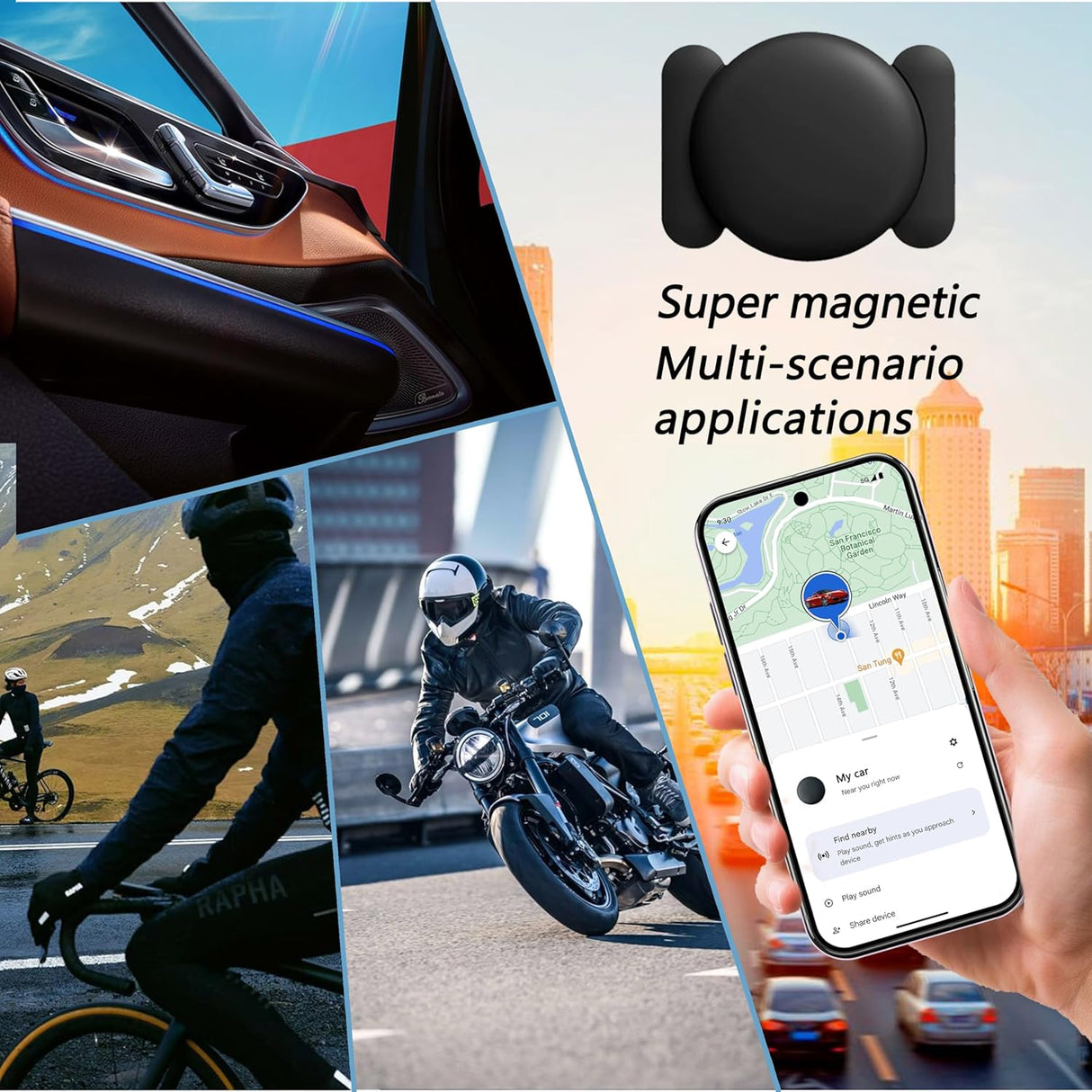 Android Find My Device Subscription-Free GPS Car Locator ,Super Magnetic! 365-Day Ultra-Long Battery Life! – Waterproof, Drop-Resistant, and Stealth Tracking.
