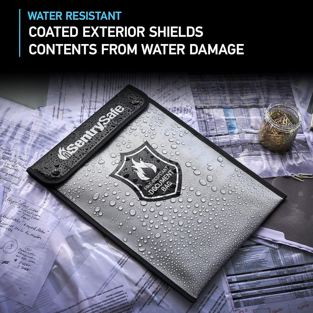 SentrySafe Fire and Water Resistant Bag with Zipper for Documents