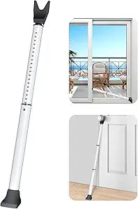 AceMining Upgraded Door Security Bar & Sliding Patio Bar, Heavy Duty Stoppers Adjustable Jammer, Apartment, Travel (1 Pack,White)
