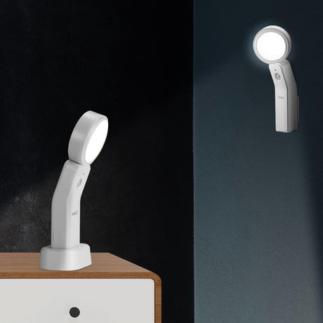 Motion Sensor Light Indoor Rechargeable Battery Powered LED Night Light with PIR Montion Sensor Bedroom Dusk to Dawn Light Sensor Auto Light Desk Lamp & Flashlight [White Light Energy Class A+++]