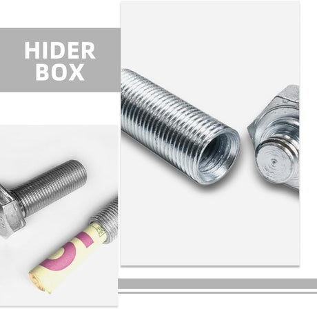Fake Bolt Diversions Safe, 2pcs Hidden Secret Storage Compartment Realistic Screw Outdoor Hider Screw for Money Valuables Small Items