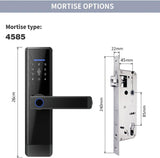Smart Lock,Fingerprint Door Lock with 4585 Mortise.Keyless Entry Bluetooth Lock,Free APP,IC Card,Anti-peep Code,TT Lock App Control,for Home,Office,Apartment (R1)