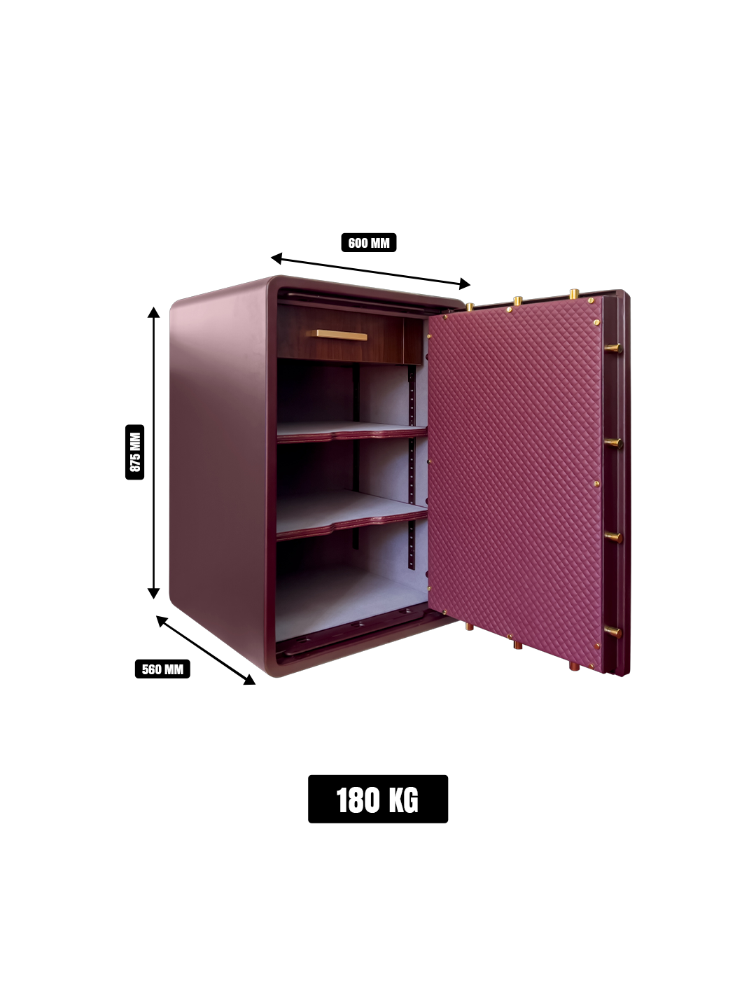 Format Home Safe LEO50 – S&G Electronic Lock, Burgundy