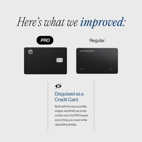 SPOTMINDERS Apple MFi Certified Credit Card Wallet Tracker PRO (iOS Only) Works with Apple Find My Tracking Card for Wallet Rechargeable Tag IP68 0.07in Slim iPhone Item Finder for Luggage Tags Purse