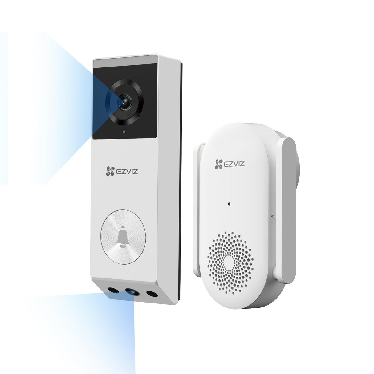 EZVIZ Video Doorbell with 2K & 1080p Double Camera, Wireless Doorbell with Solar Panel, Person Detection, Package Detection, Two-Way Audio and Colour Night Vision, 32GB eMMC Memory, EP3x Pro